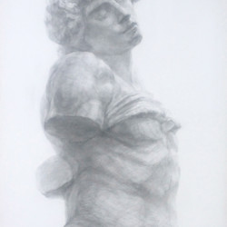 東京藝術大学工芸科 石膏デッサン 石膏像:奴隷 東京藝術大学工芸科一次試験合格者再現作品