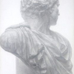 東京藝術大学デザイン科 石膏デッサン 石膏像:ブルータス 使用画材:鉛筆 (在校生徒作品)