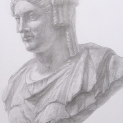 石膏デッサン(パジャント) 在校生徒作品