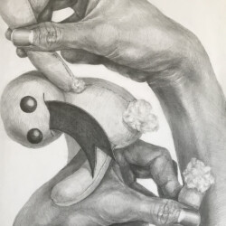 2023年度多摩美術大学グラフィックデザイン学科合格者入試再現作品「ものを壊す両手」(デッサン) 2023年度多摩美術大学グラフィックデザイン学科合格者入試再現作品「ものを壊す両手」(デッサン)